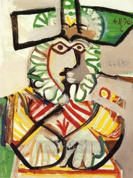 パブロ・ピカソ Painting - 帽子をかぶった男の胸像 2 1970年 パブロ・ピカソ